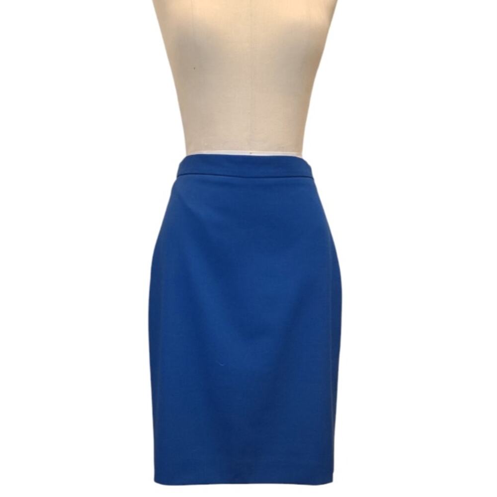 J.Crew No. 2 100% Wool Pencil Skirt Size 2 Cobalt Blue Business Work Skirt EUC